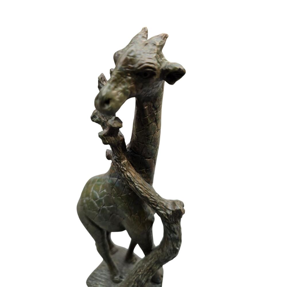 Vintage African Shona Stone Giraffe Sculpture Solid Verdite Hand Carved 10.25"